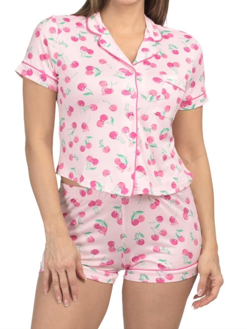 NEW Juicy Couture Sleepwear 2 pc Cherry Toss  Pajama Shorts Set